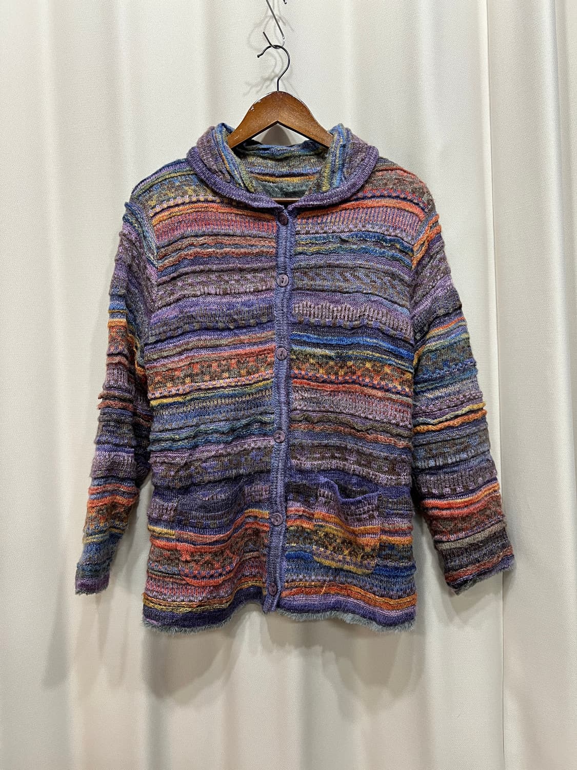 빈티지 여성 양털기모 카라 가디건 상품이미지2