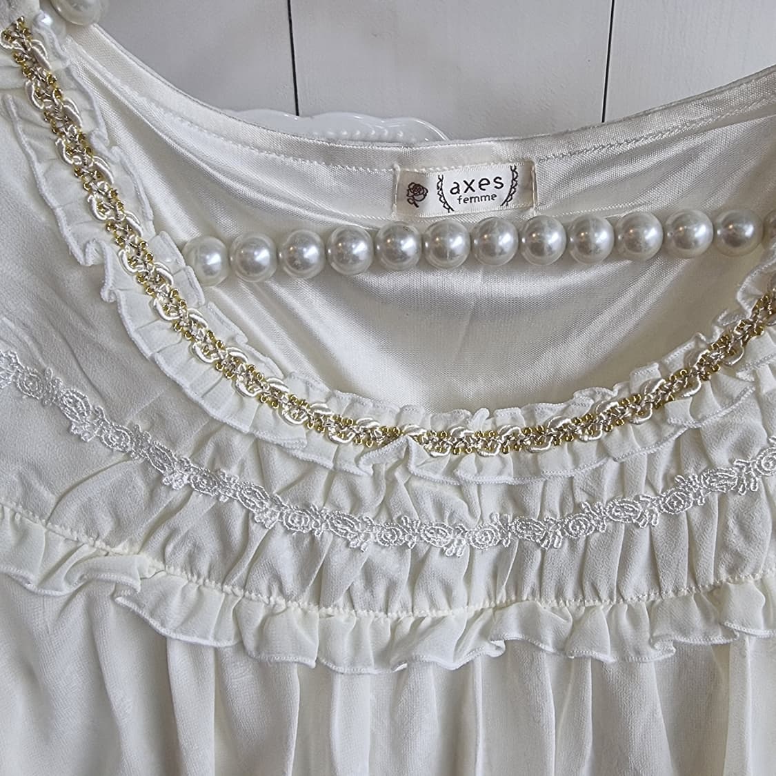 (axes femme 악세즈 팜므) 아이보리 프릴 원피스 상품이미지2