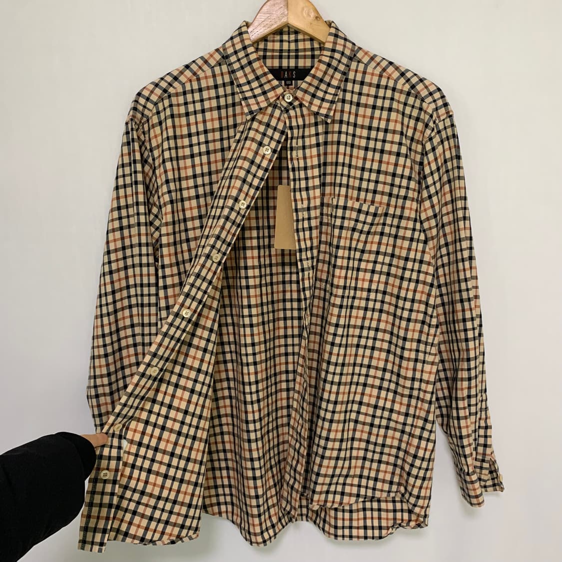 닥스 체크 긴팔 셔츠 100 버버리st 남녀공용 빈티지 체크 남방 상품이미지2