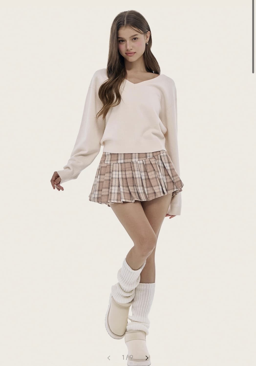 (미개봉) 클리시어 피치 무스 브이넥 니트 상품이미지1