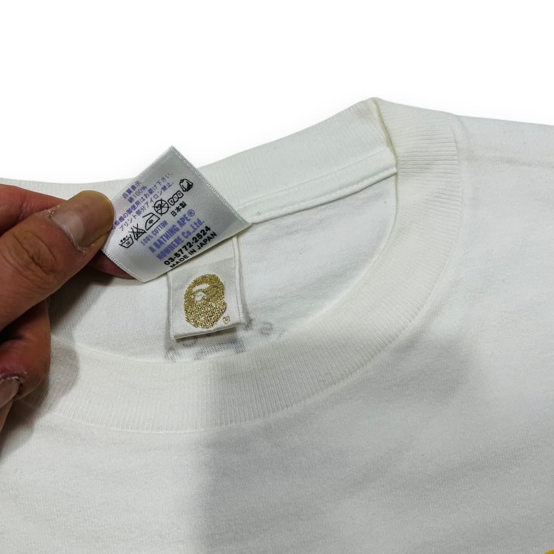 베이프 06s 아트 컬러 사루 화이트 빈티지 반팔 티셔츠 상품이미지6