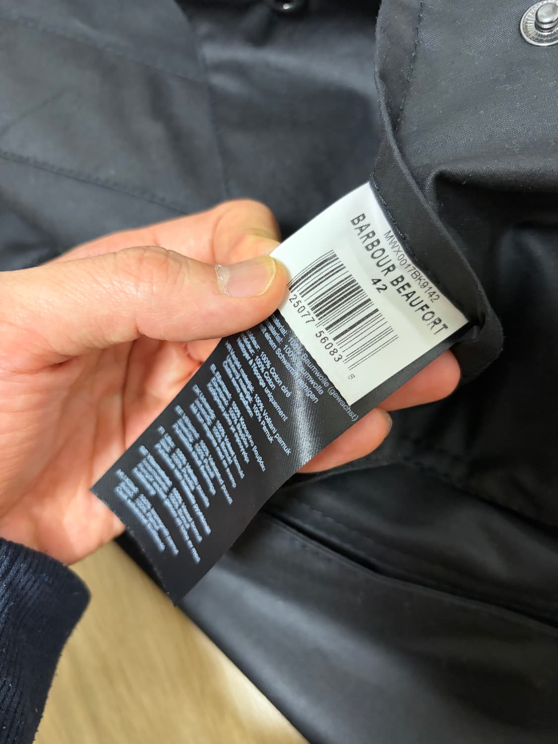 바버 뷰포트 블랙 왁스 자켓 42size (100-105) 실착 5회 상품이미지5