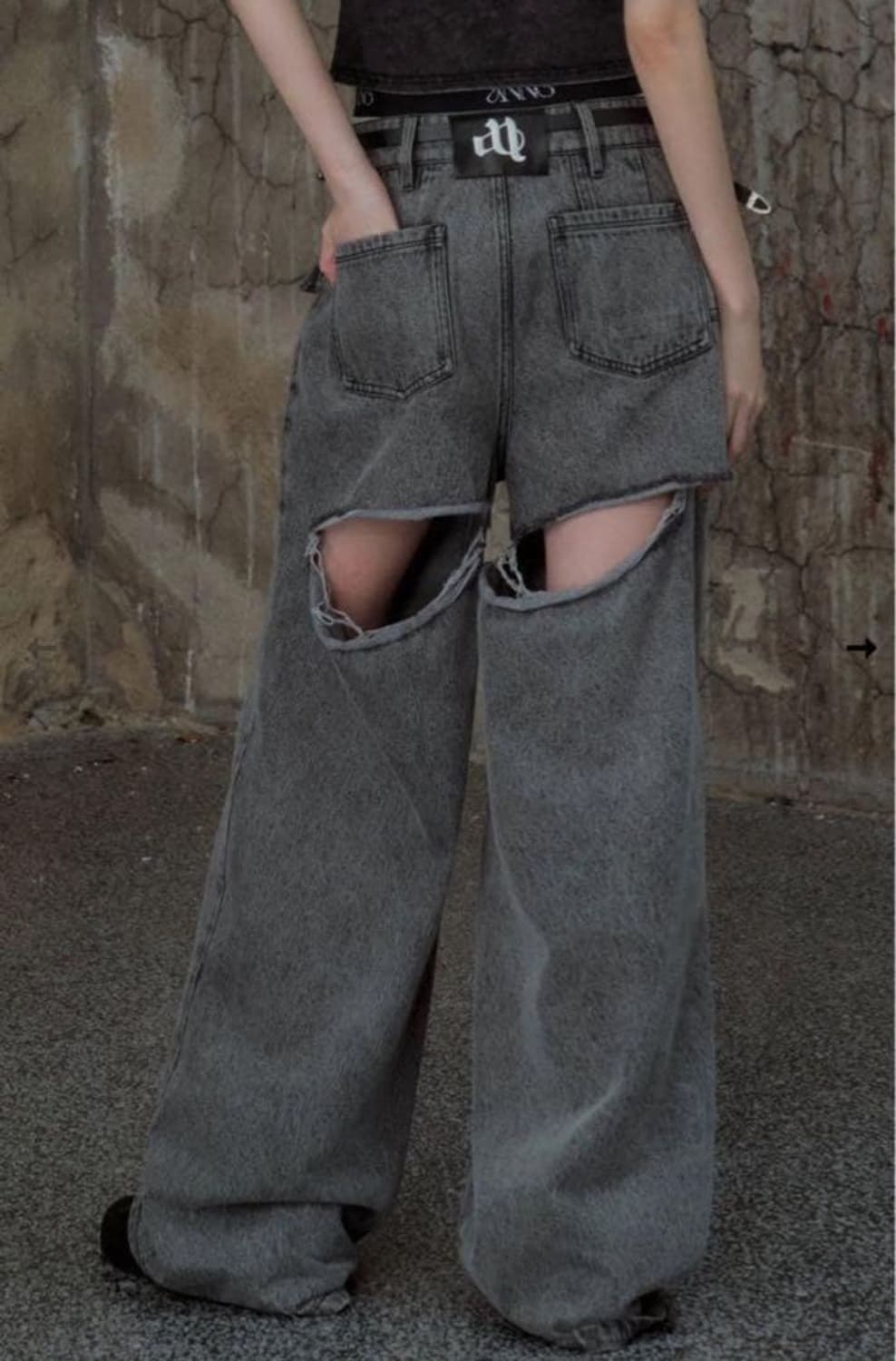 앤드왕 백 커팅 데님 팬츠 상품이미지3