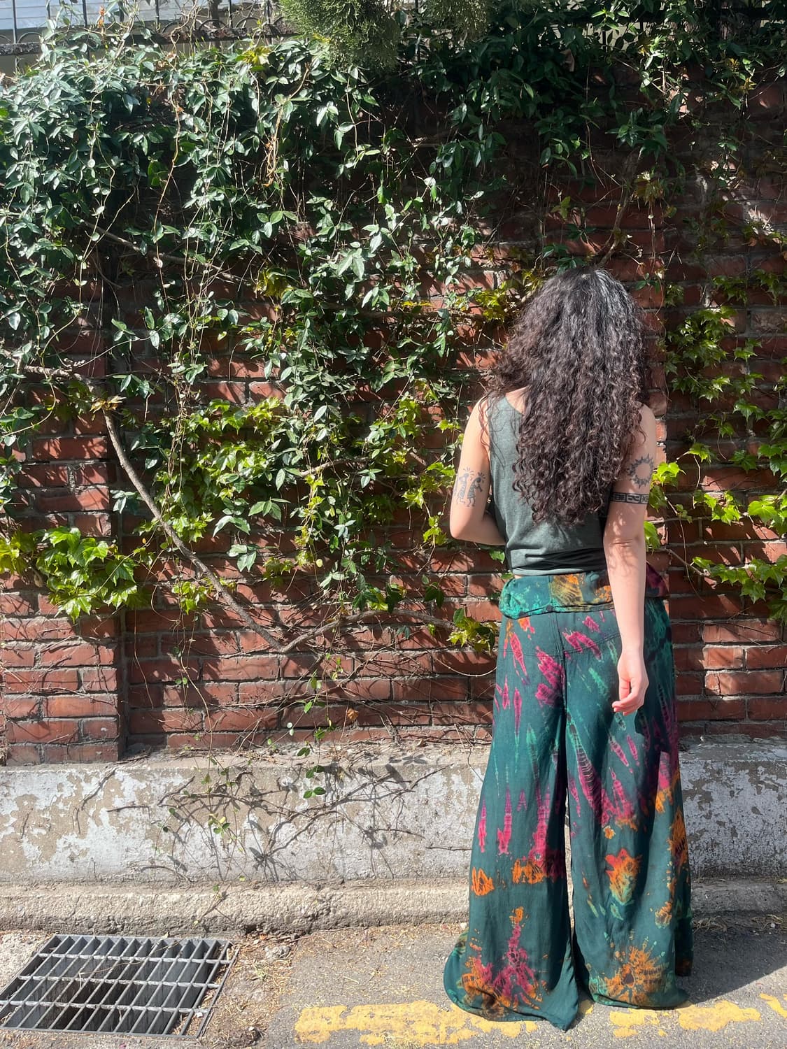 그린 타이다이 와이드 랩 팬츠 상품이미지9