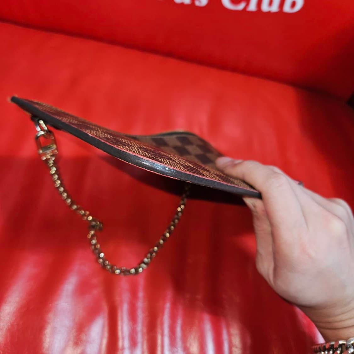 루이비통 커스텀 체인 다미에 미니 체인 크러치백 상품이미지8