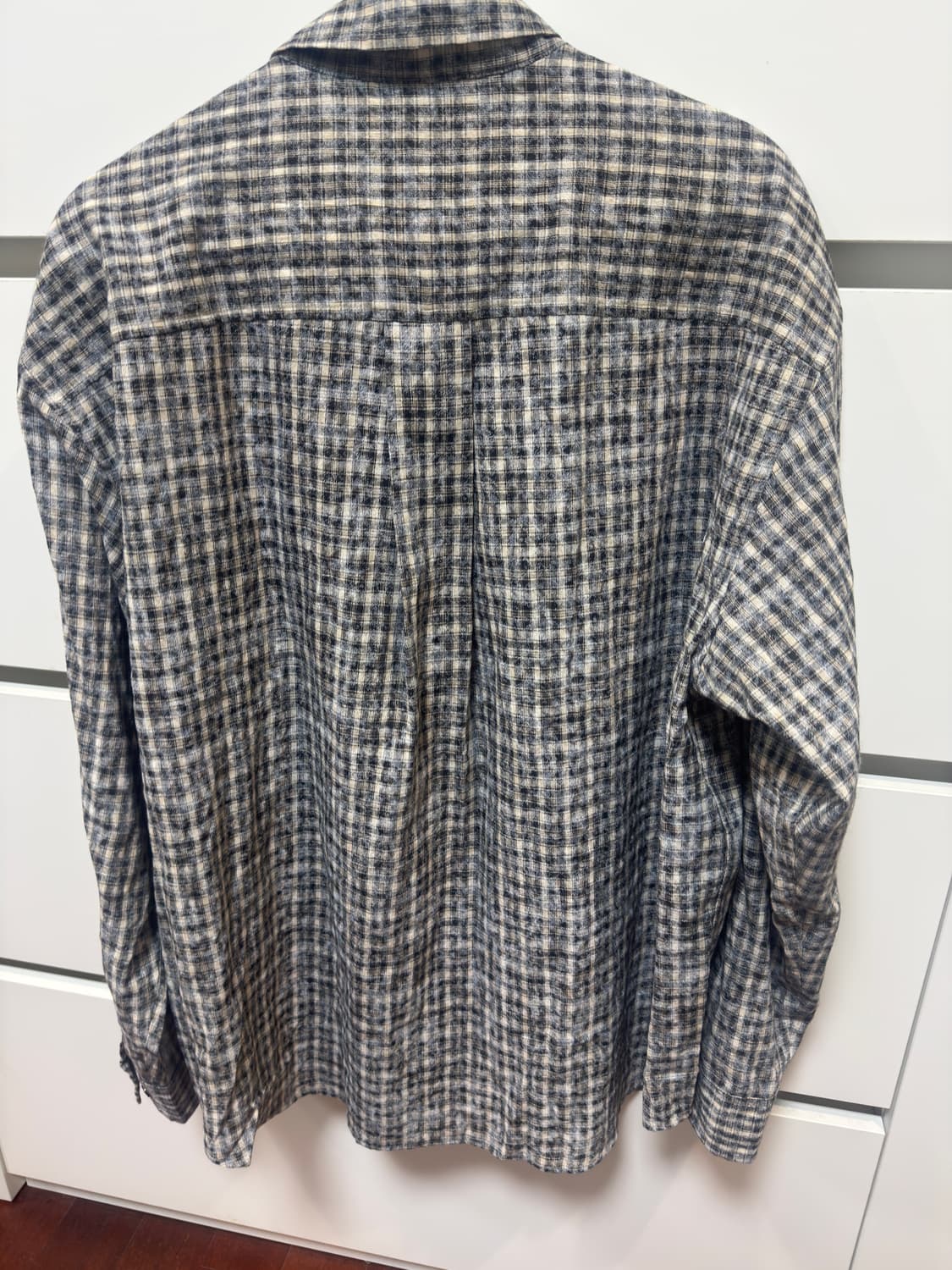 커스텀멜로우 블랙 오버사이즈 체크셔츠 상품이미지2