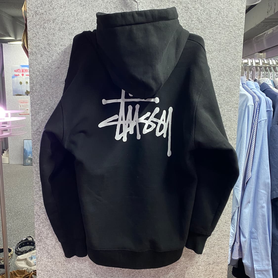 스투시 빅로고 블랙 후드 집업 B3843 상품이미지6