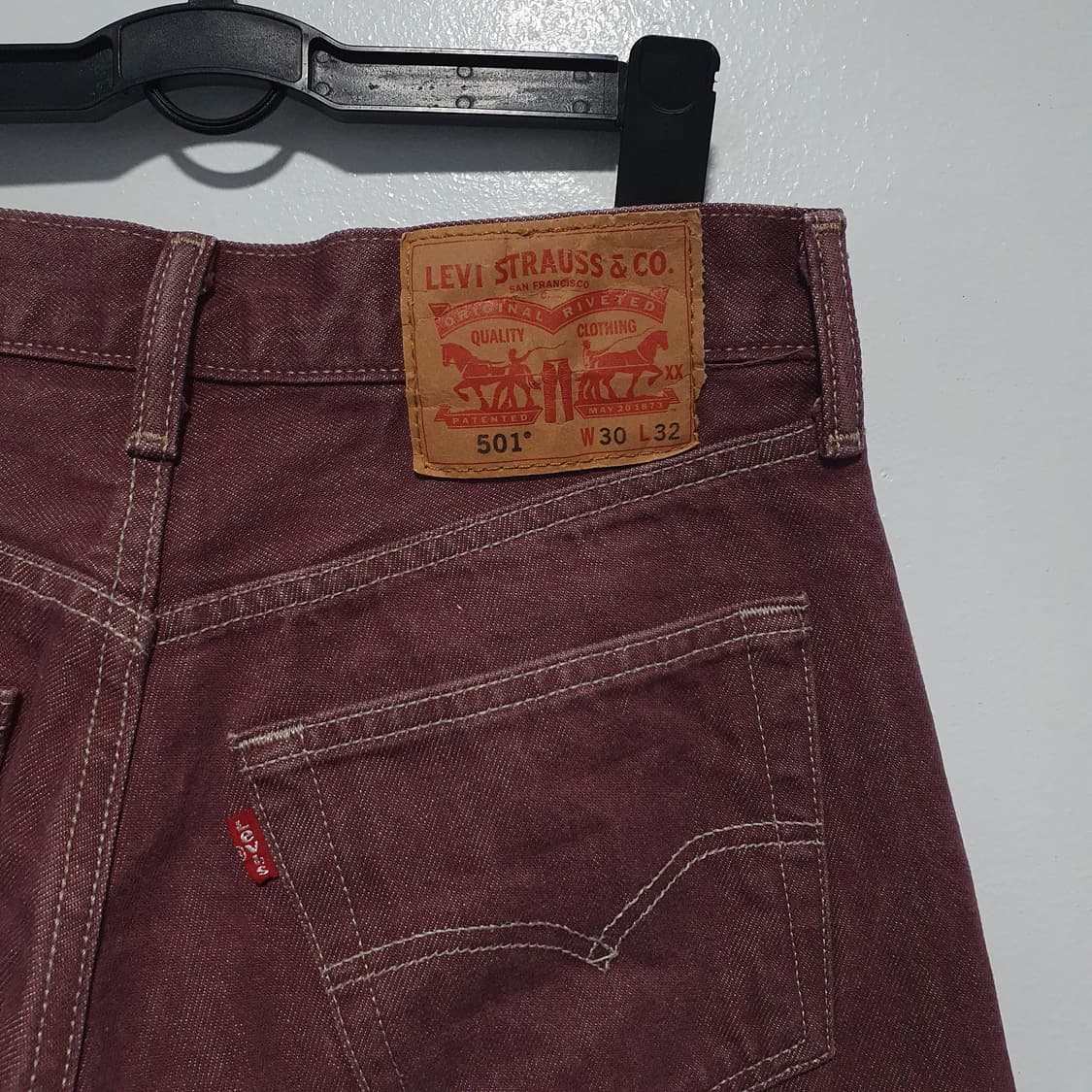 00s 리바이스 501 XX 버튼플라이 데님 팬츠 와인 버건디 28-30 상품이미지10