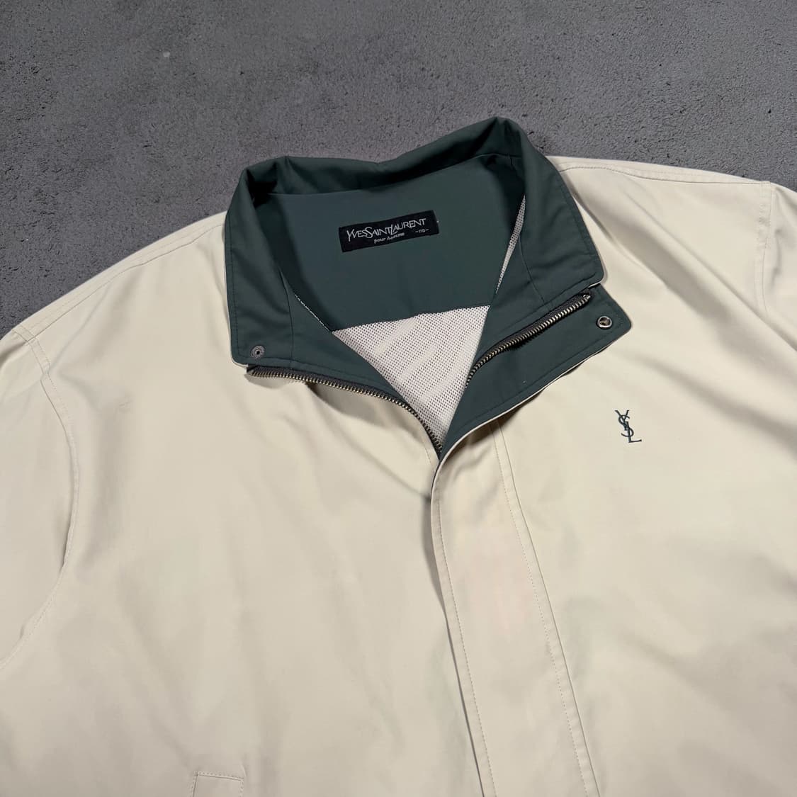 입생로랑 베이지 폴리쉘 블루종 자켓 상품이미지1