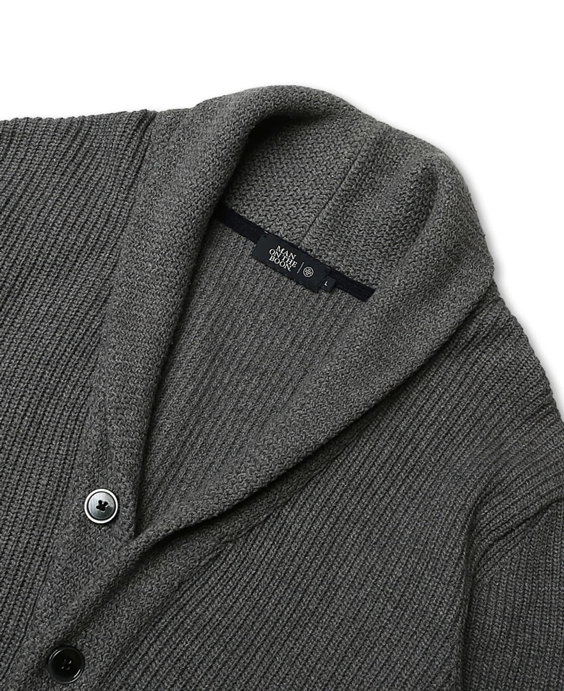 맨온더분 [Man On The Boon] 미드 그레이 숄카라 니트 가디건 상품이미지2