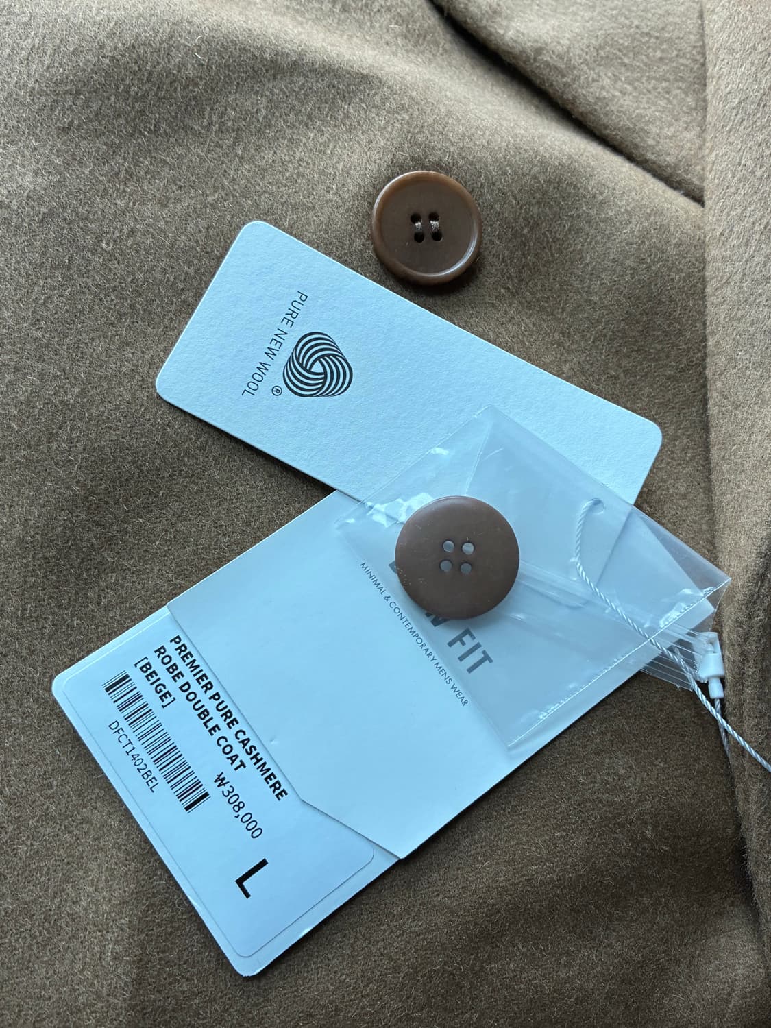 (새상품)(L) 드로우핏 프리미어 퓨어 캐시미어 로브 더블 코트  판매 상품이미지8