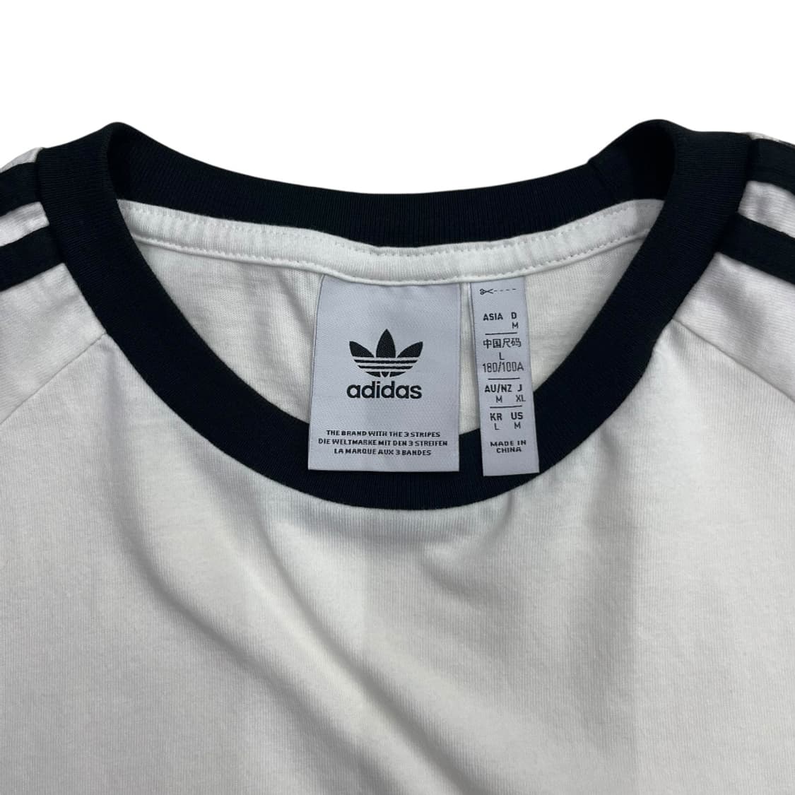 아디다스 블랙라인 화이트 링거 반팔 L 상품이미지6
