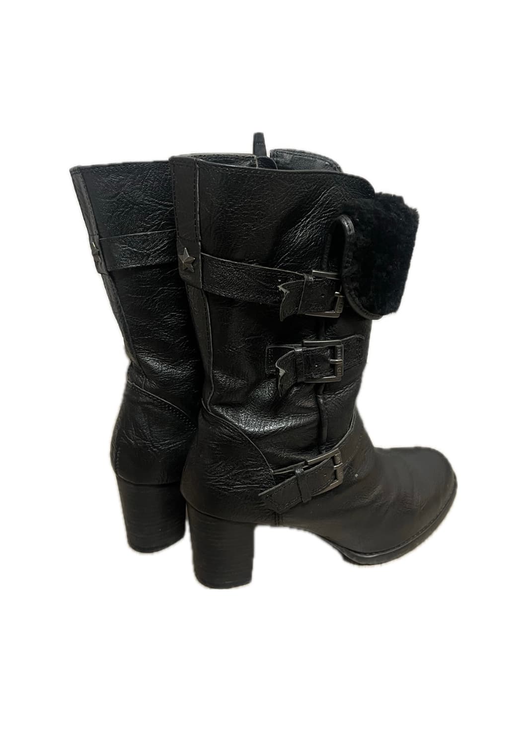 안나수이 가죽 레더 버클 털 퍼 부츠 구두 상품이미지1