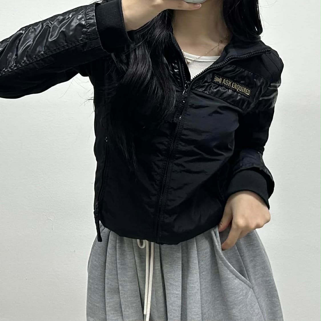 ASK 에스크 올드스쿨 y2k 걸즈 트랙 자켓 경량 패디드 점퍼(S) 상품이미지1