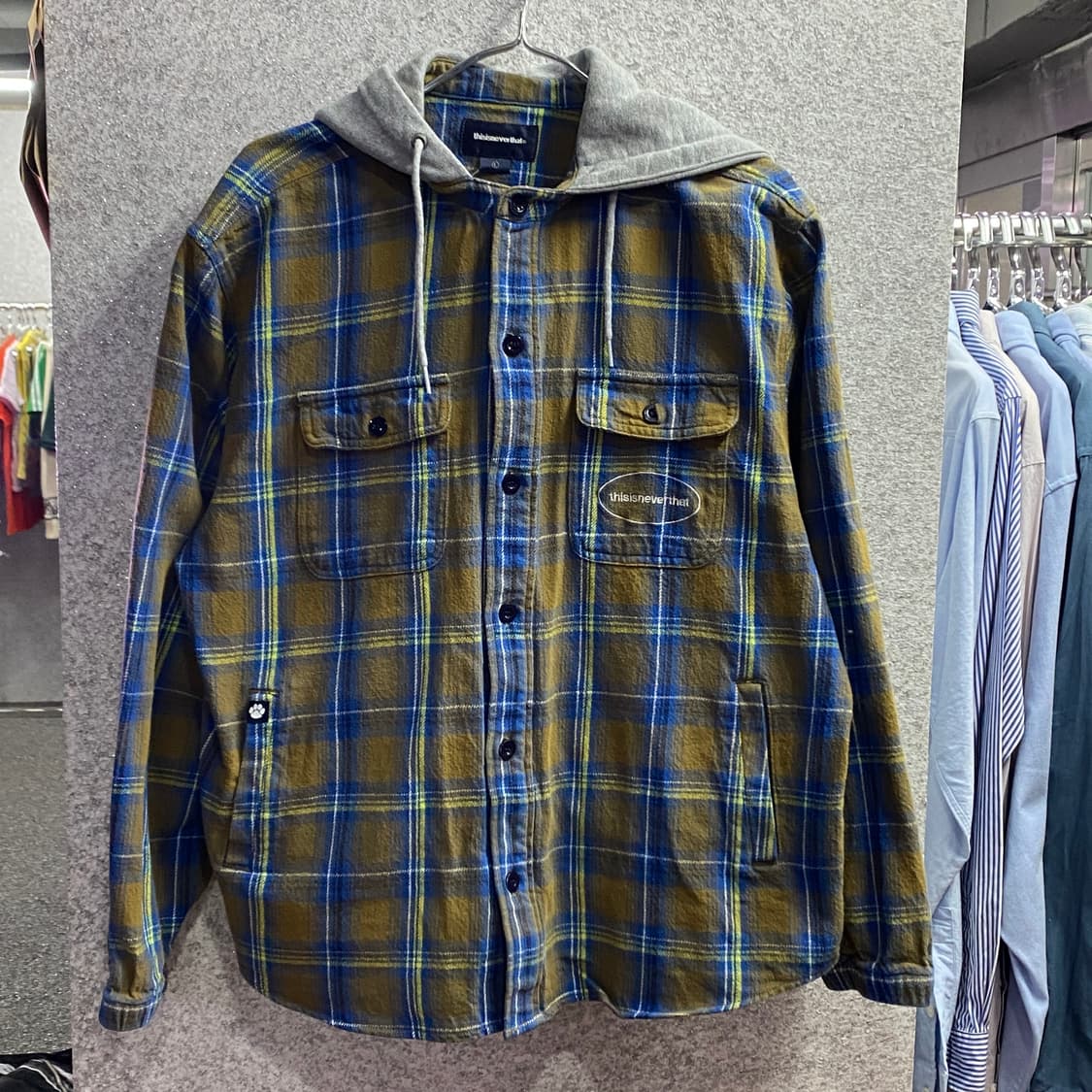 디스이즈네버댓 포켓로고 후디 체크 자켓 B3669 상품이미지2