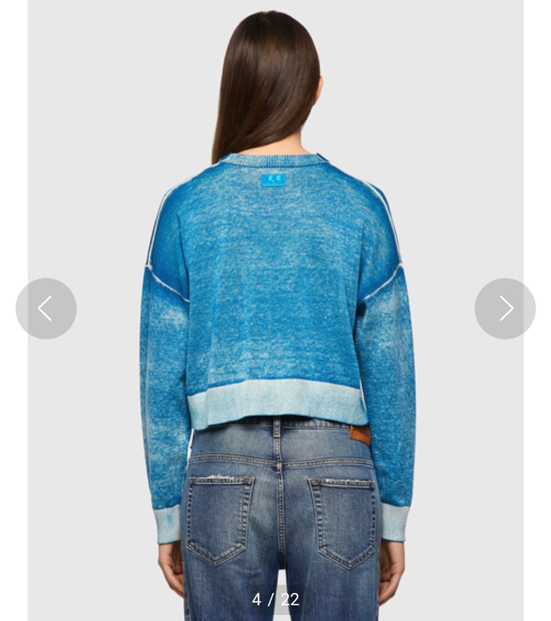 (정품) 디젤 블루 크롭 니트 새상품 22년 S 상품이미지2