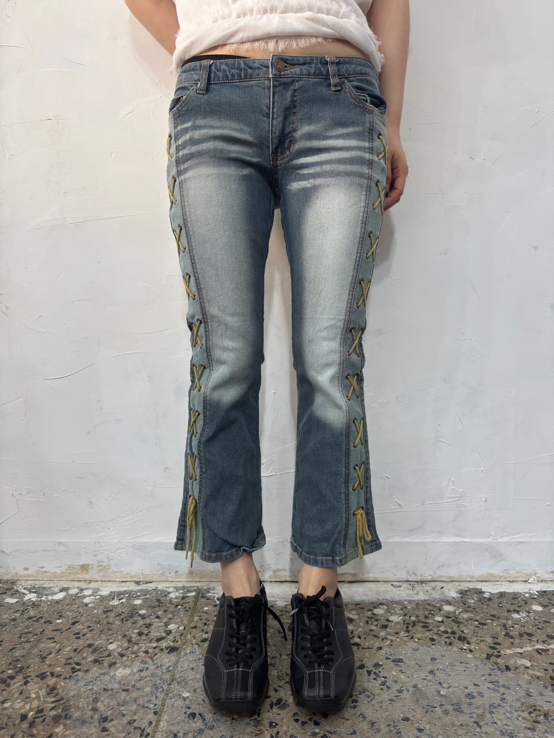eyelet denim pants 상품이미지1