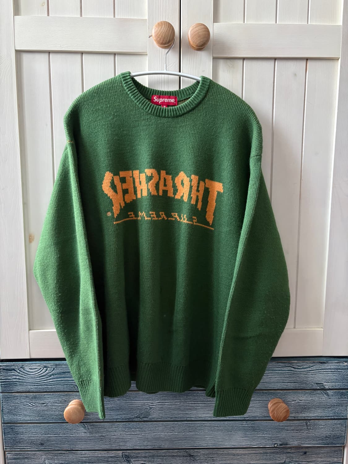 슈프림 트레셔 니트 그린 m사이즈 상품이미지1