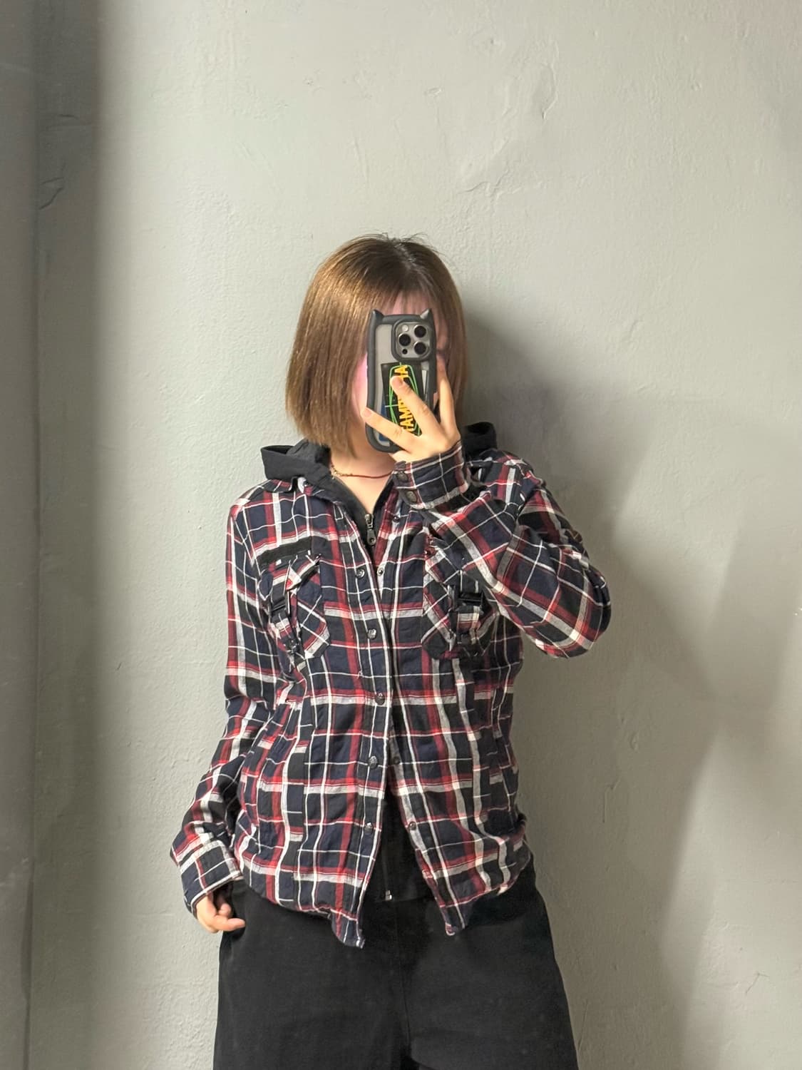 buckle pocket hood layered shirt 상품이미지1