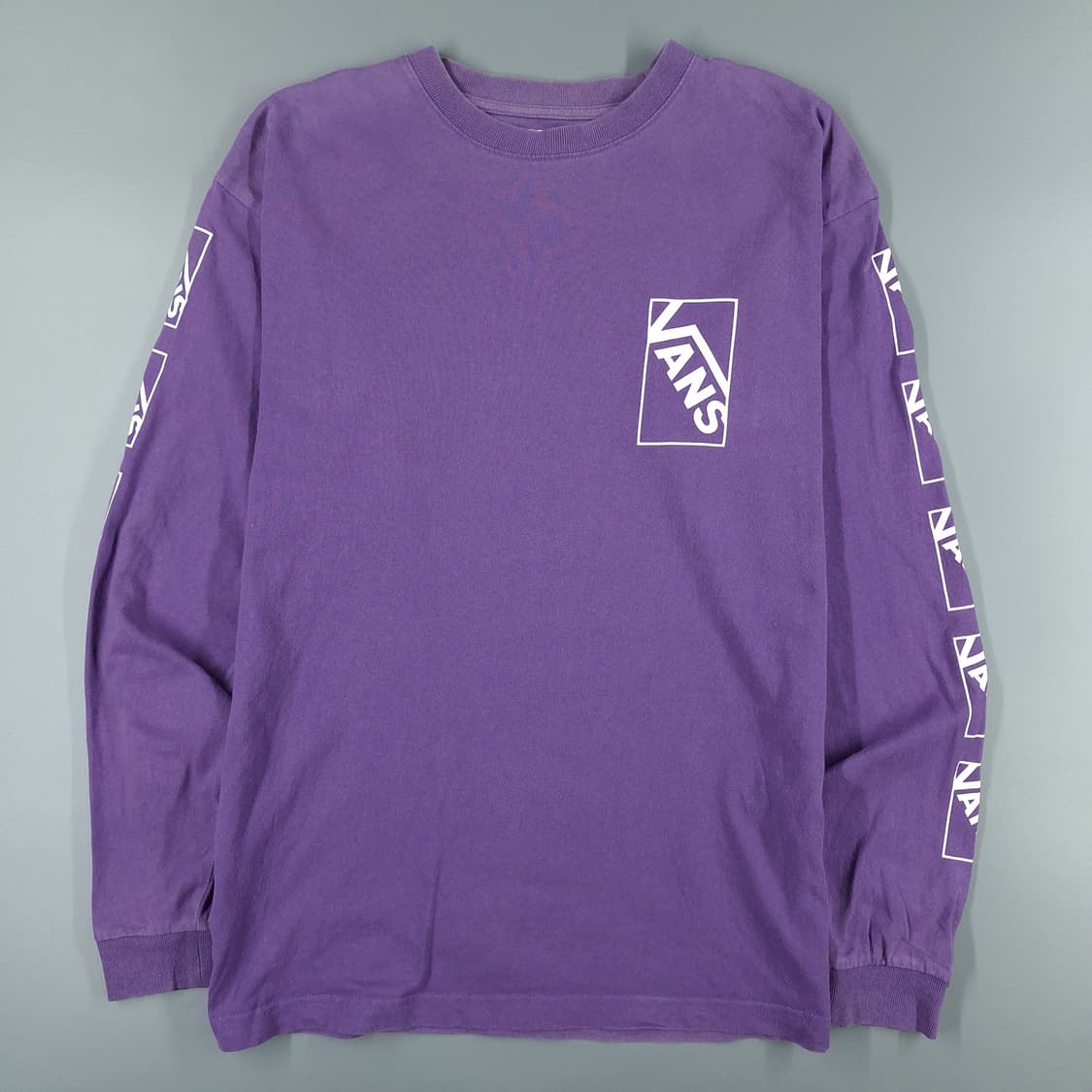 반스 피그먼트 퍼플 화이트 멀티로고 스케이트보드 긴팔 티셔츠 롱슬리브 M 상품이미지3