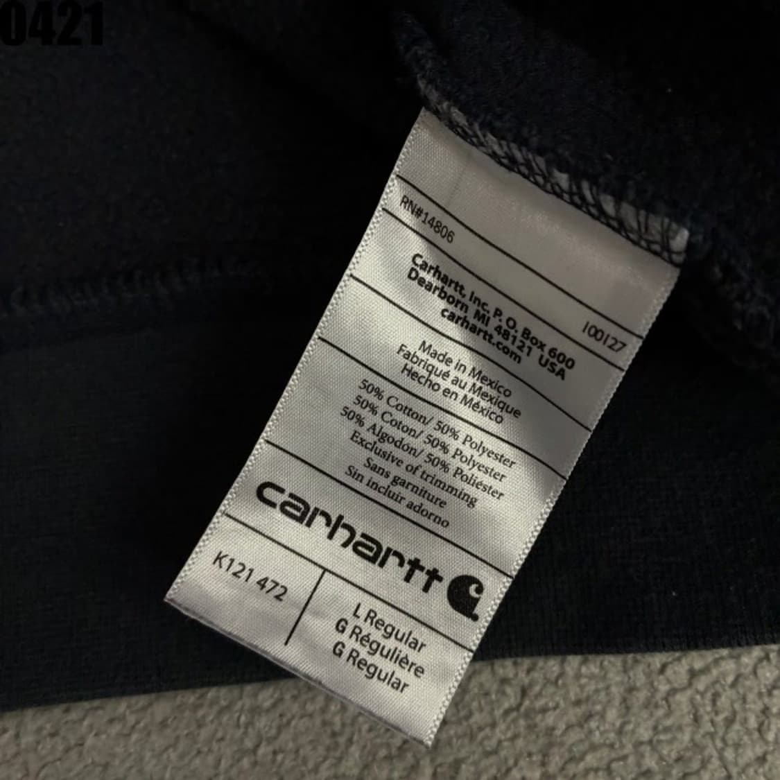 칼하트 블랙 후드티 100 상품이미지3