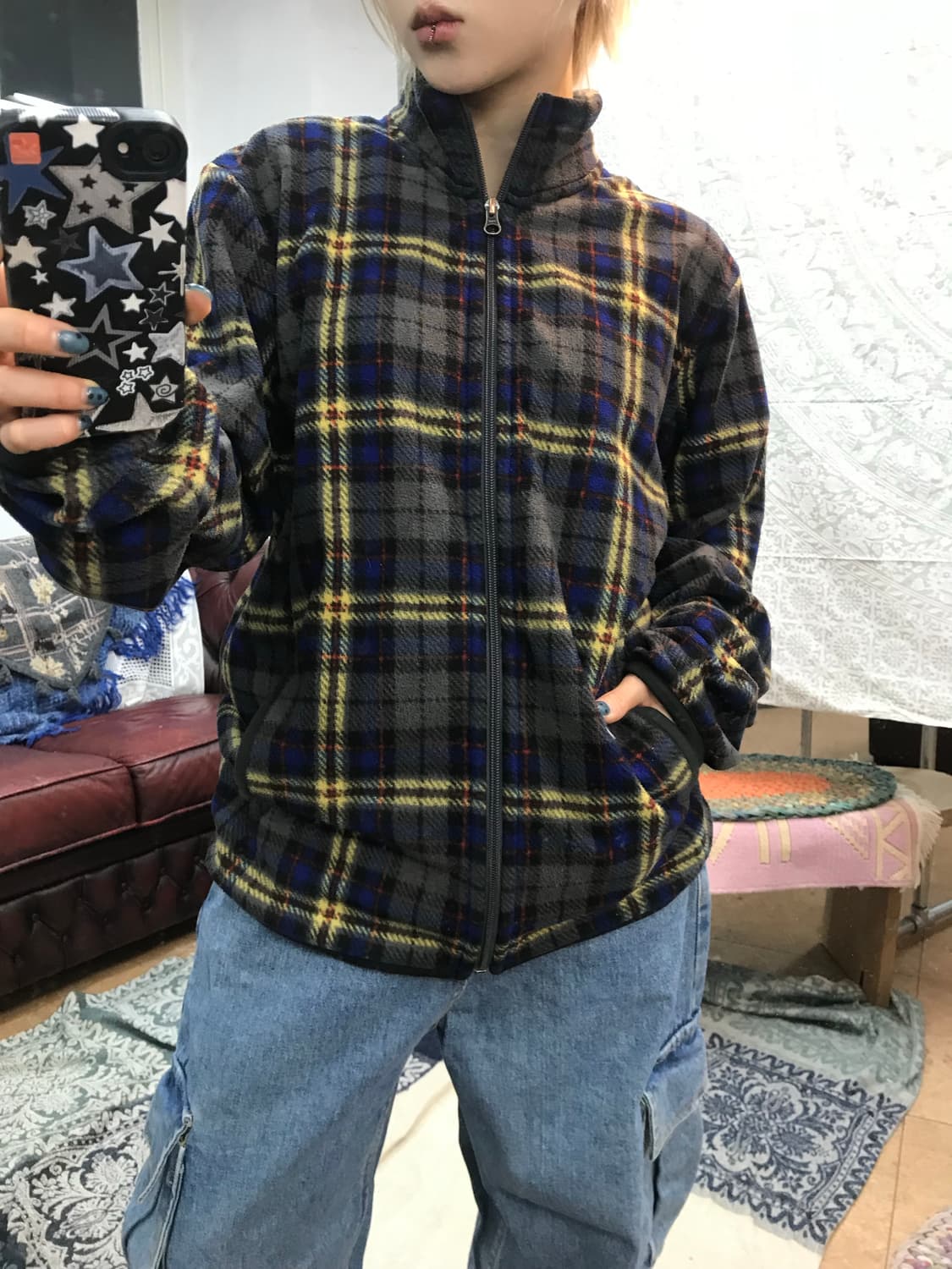 유니클로 체크 후리스  상품이미지2