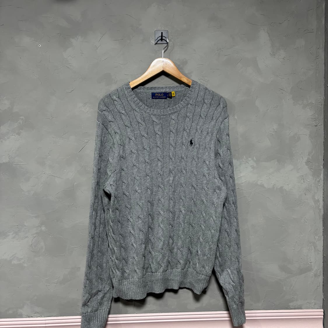 폴로 랄프로렌 신형 케이블 니트 회색 그레이 상품이미지1