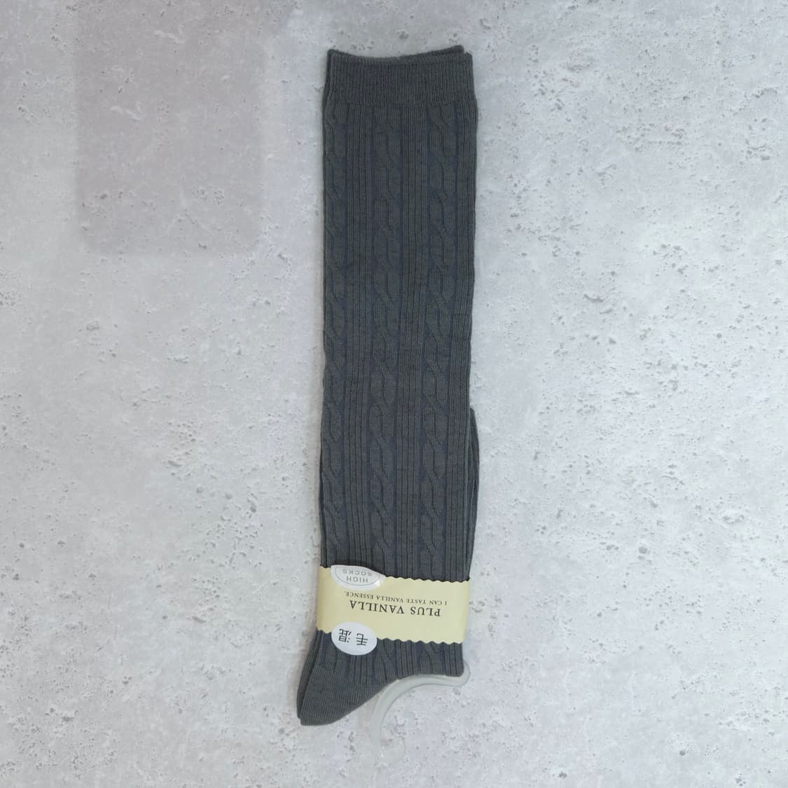 울혼방 케이블 니트 하이삭스 차콜그레이  상품이미지1