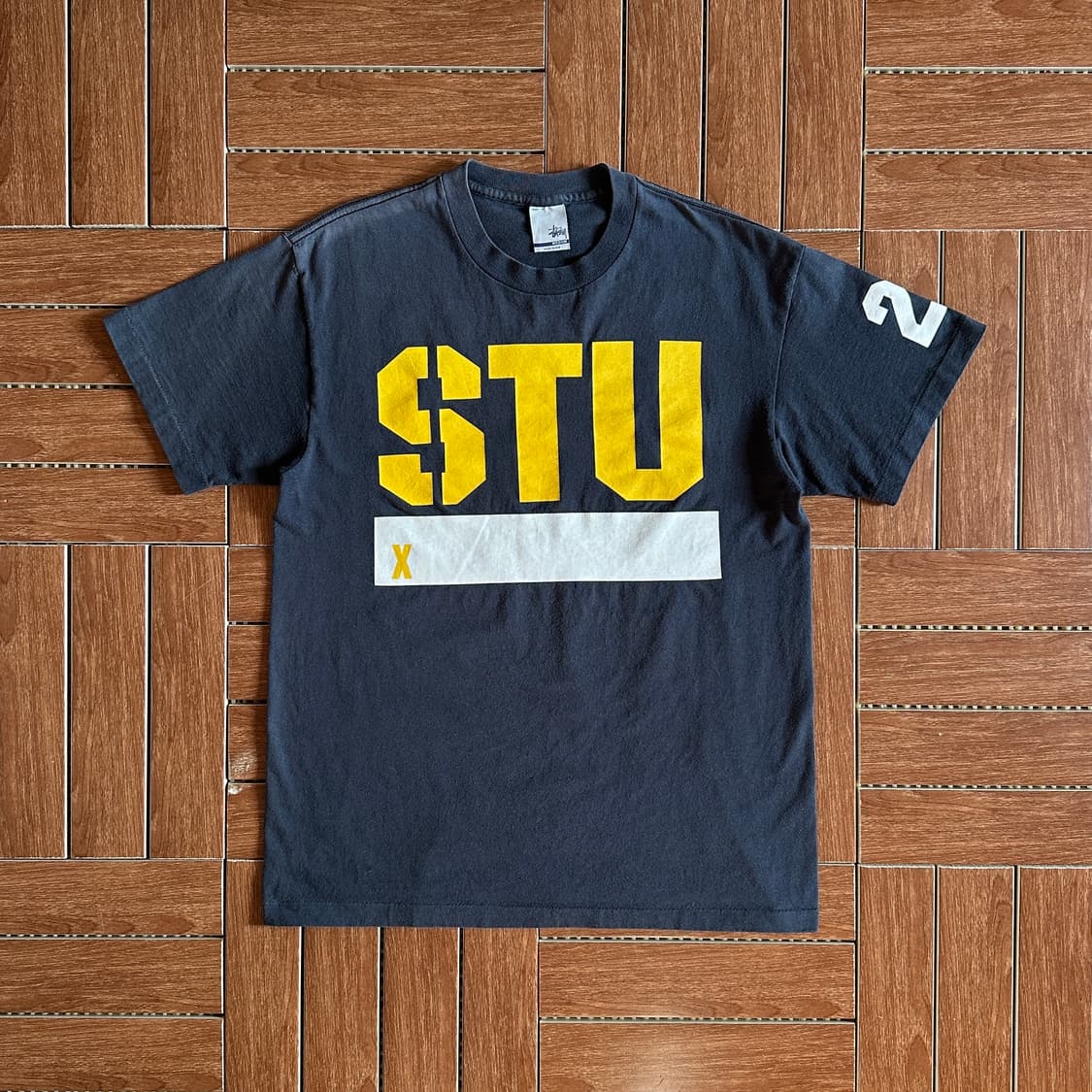 90’s Stussy usa made cotton 1/2 tee 상품이미지1
