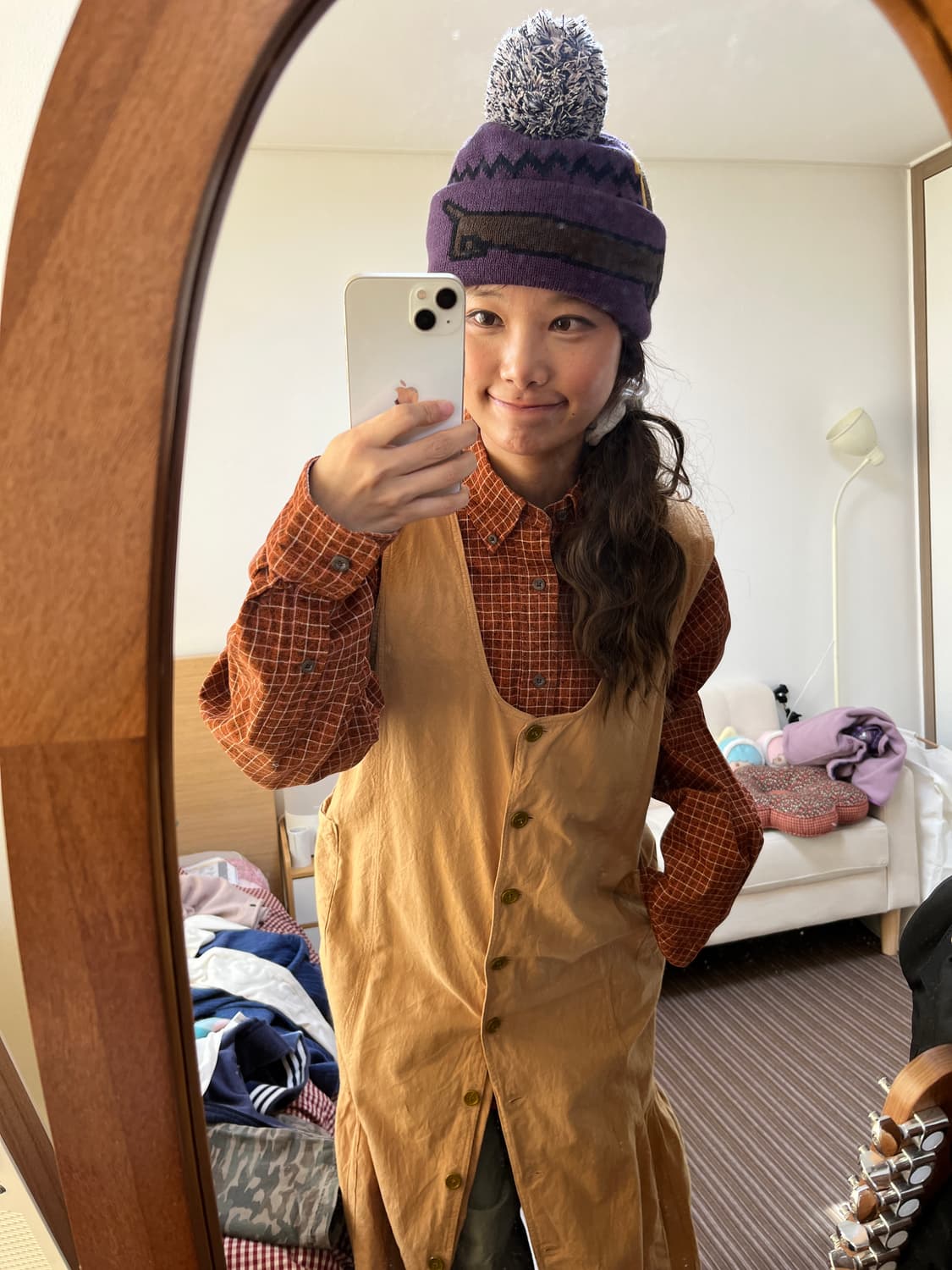 빈티지 강아지 체크셔츠 세트 상품이미지2