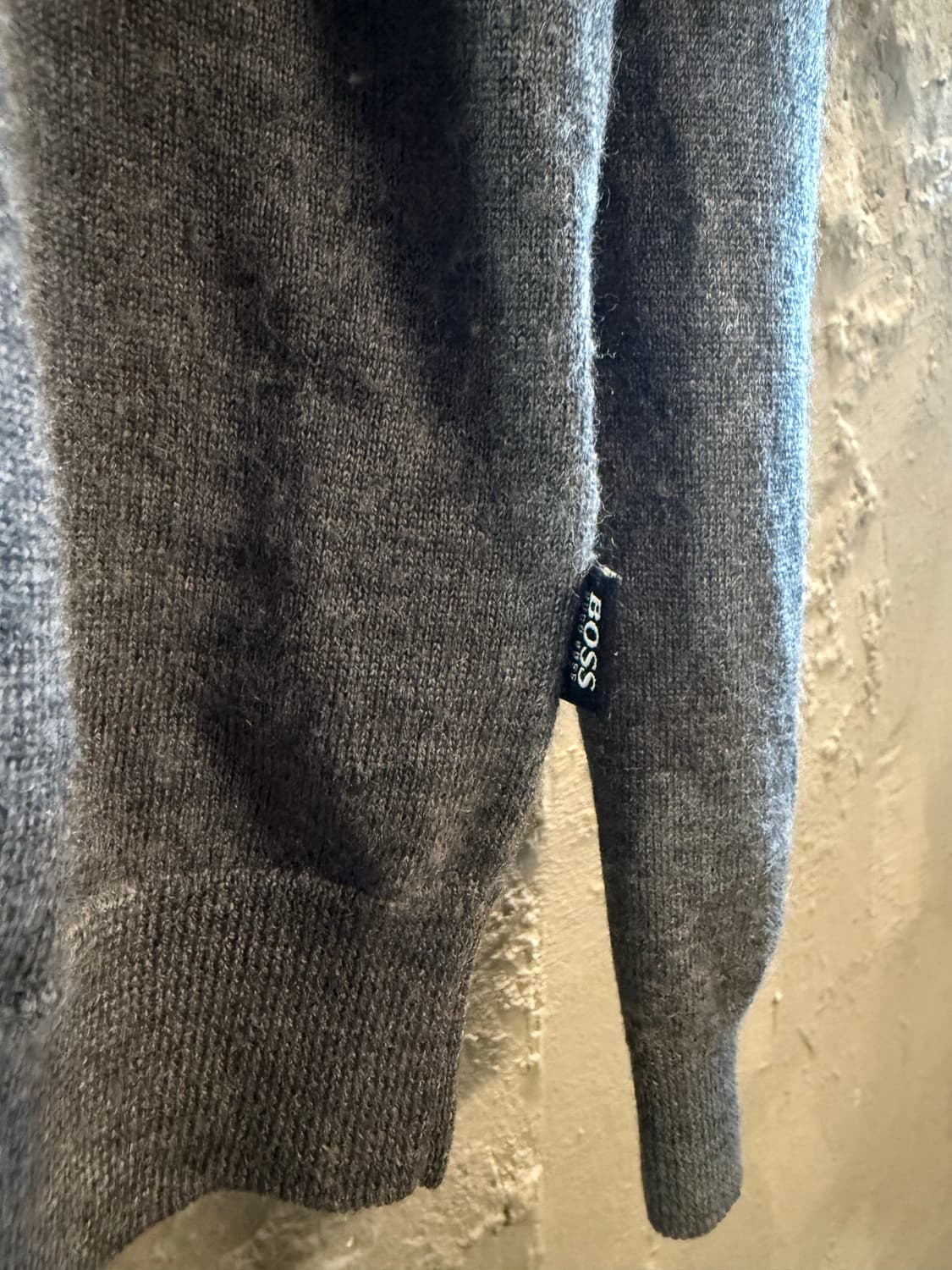 L 보스 BOSS 엑스트라파인 메리노 울 슬림핏 니트 그레이 상품이미지5