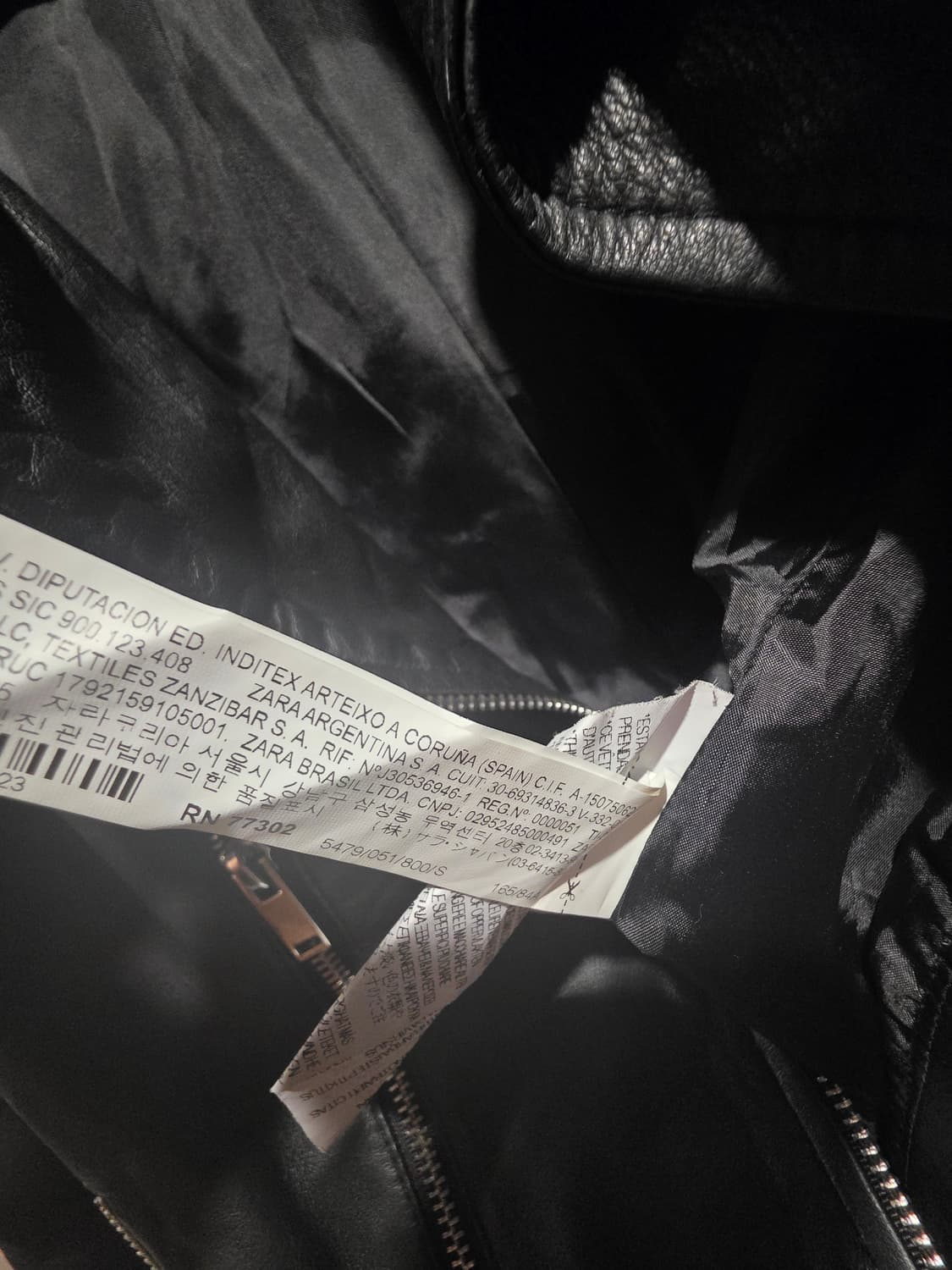 자라 우먼 양가죽 라이더 자켓 S 상품이미지4