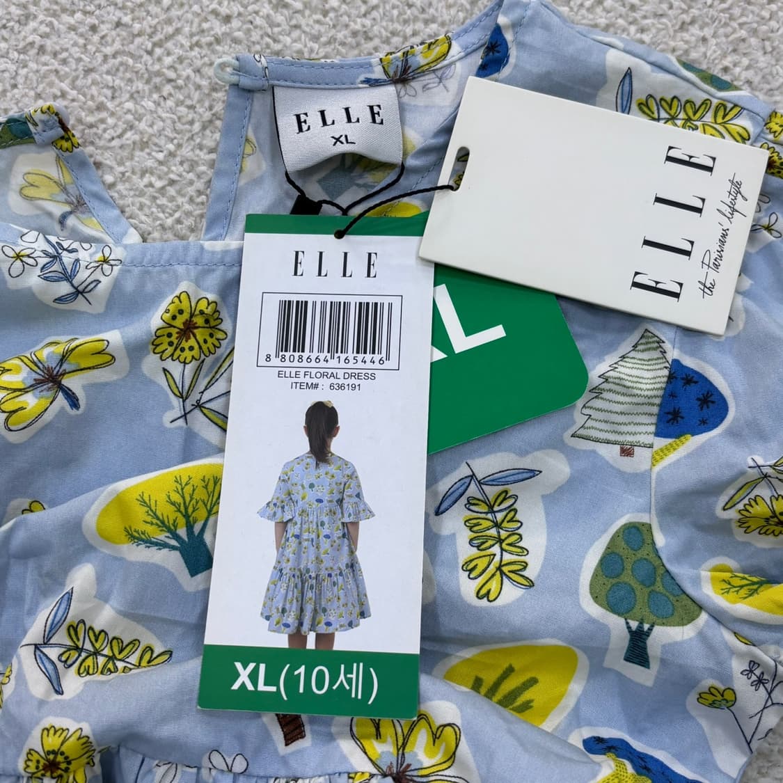 XL 새상품 엘르 키즈 플라워 원피스 0403E 상품이미지3