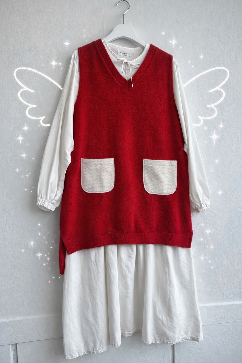 JINNY YOON 레드 니트 베스트  상품이미지1