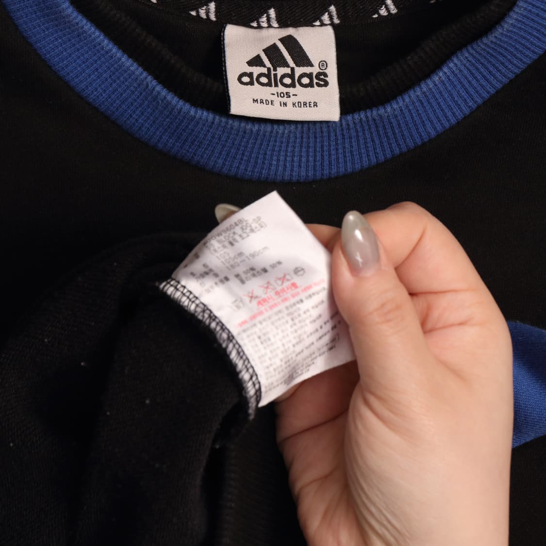 90's 아디다스 로고 자수 스웻셔츠 A1726 상품이미지4