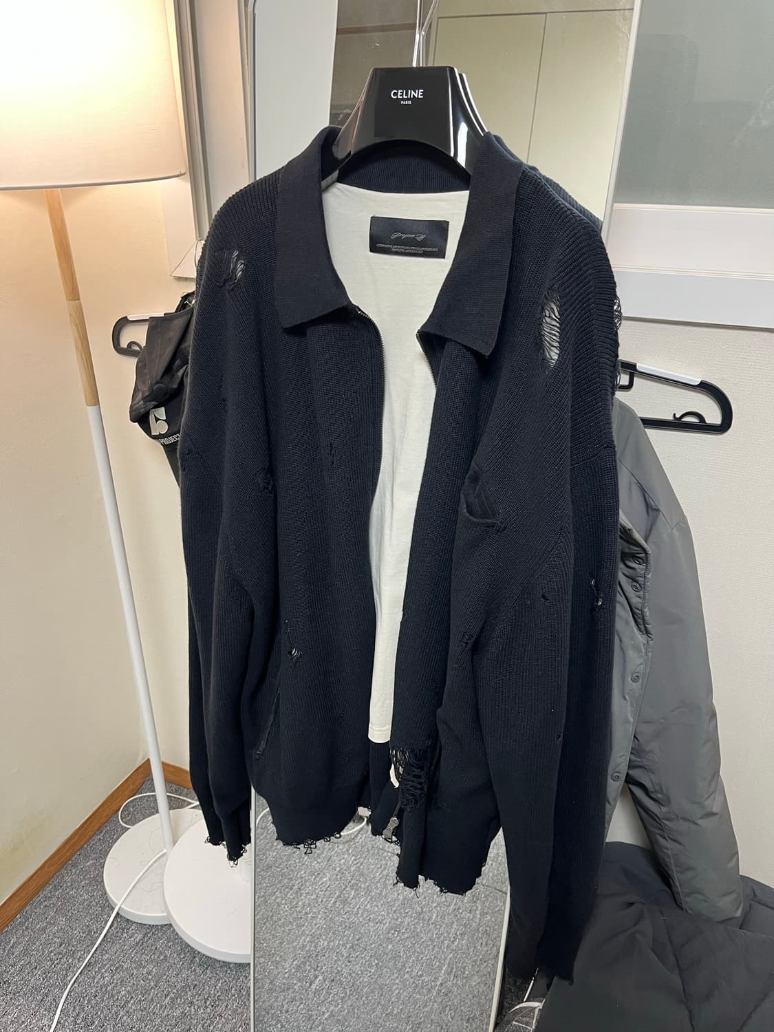 (급처) 프로페서E 디스트로이드 니트 집업 상품이미지1