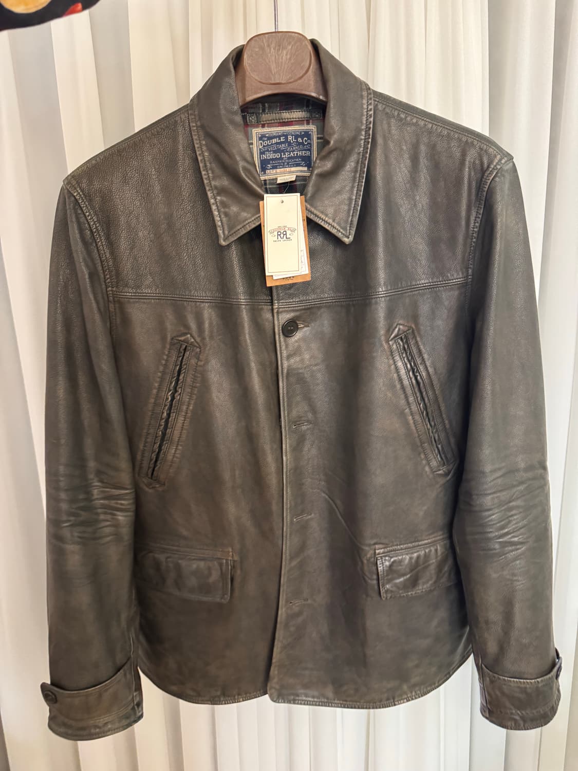 더블알엘 rrl 인디고 레더 카코트 xl 상품이미지3