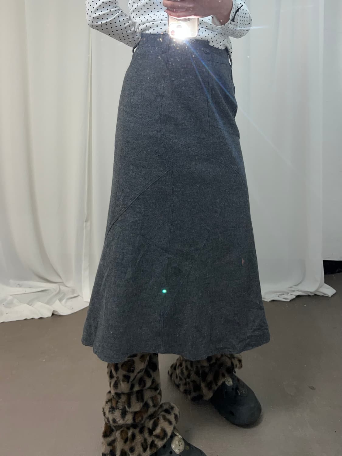 도쿄걸st 그레이 머메이드핏 롱 스커트 상품이미지2