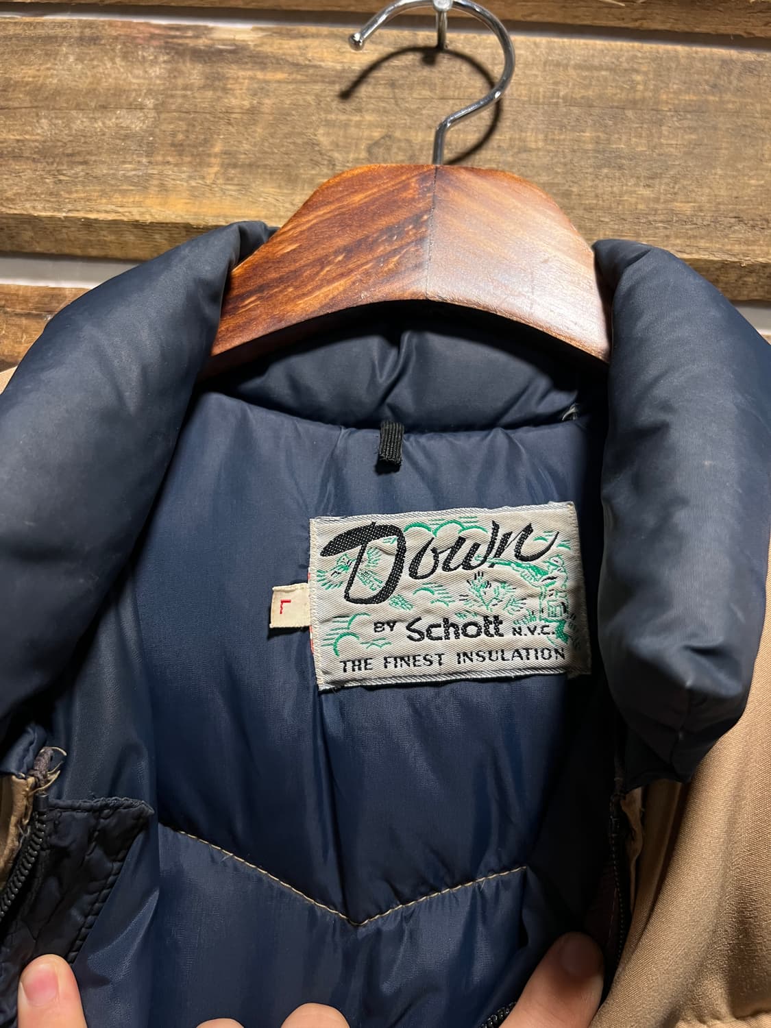 [L]90's SCHOTT USA 쇼트 덕다운 요크 패딩 베스트 상품이미지2