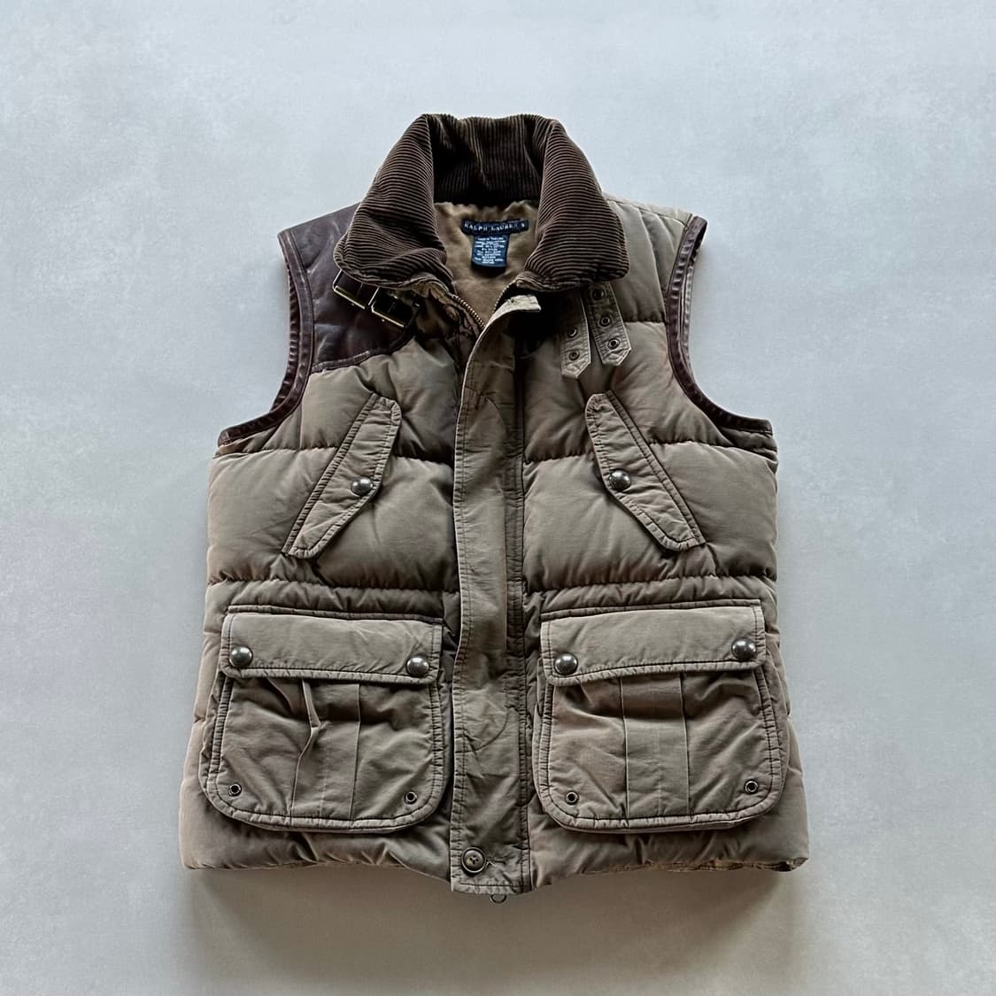[S]폴로 랄프로렌 레더 푸퍼 헌팅 베스트 상품이미지2