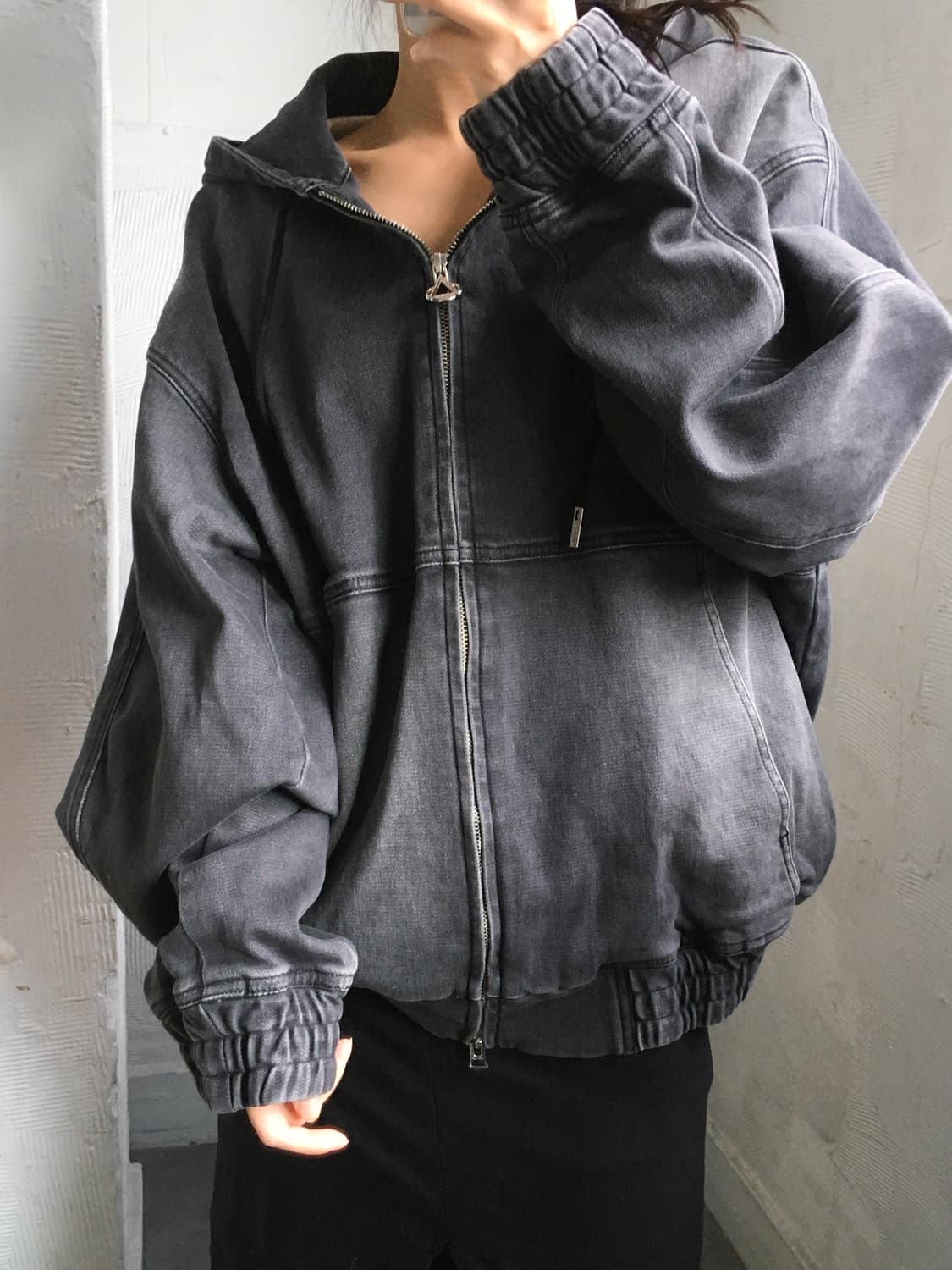 Solid Homme 솔리드옴므 23FW 다잉 데님 후드집업 상품이미지2