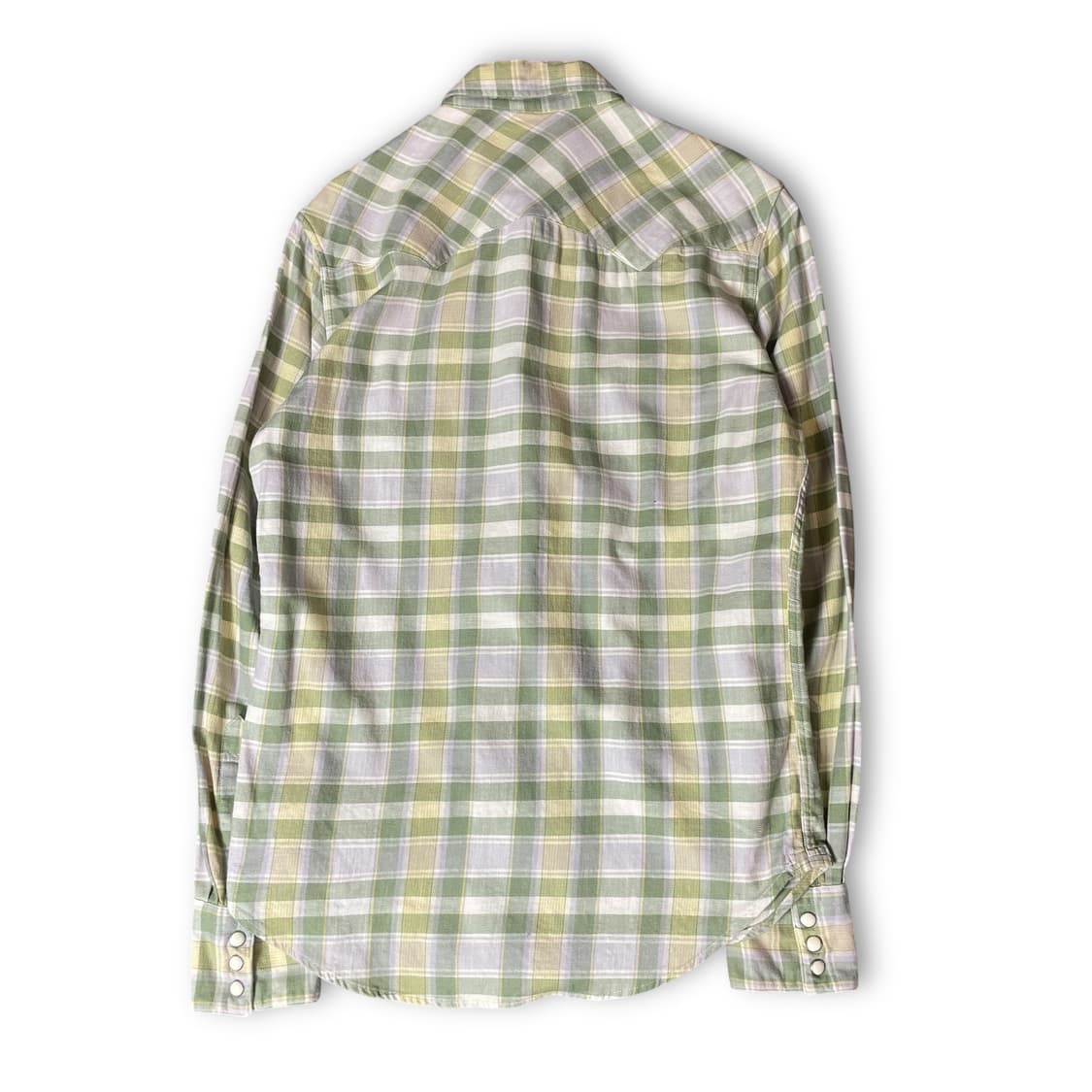 리바이스 연두노랑 체크 긴팔 셔츠 S 상품이미지2