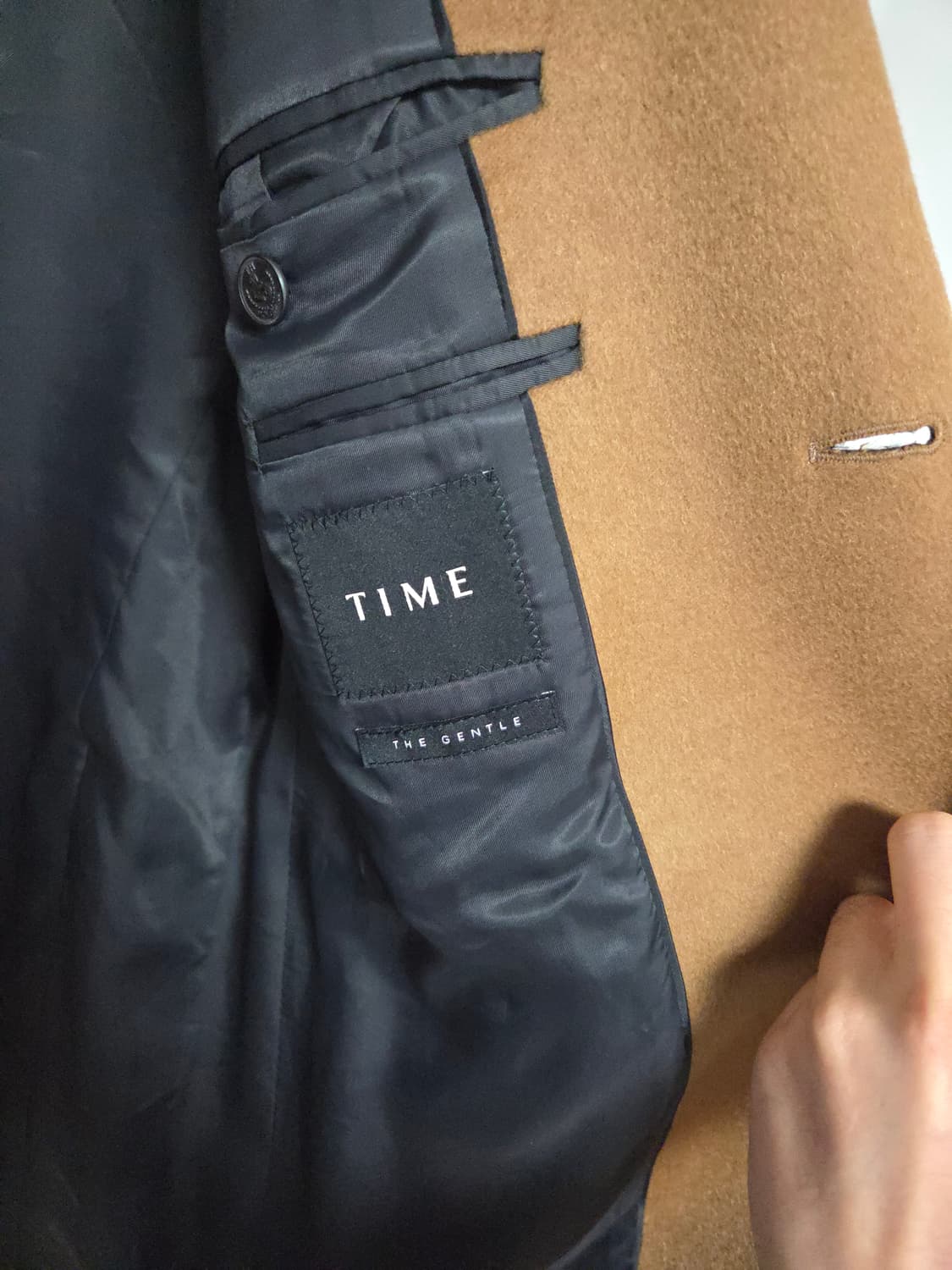 [새상품] 타임옴므 캐시미어100 싱글코트 카멜 105 상품이미지7