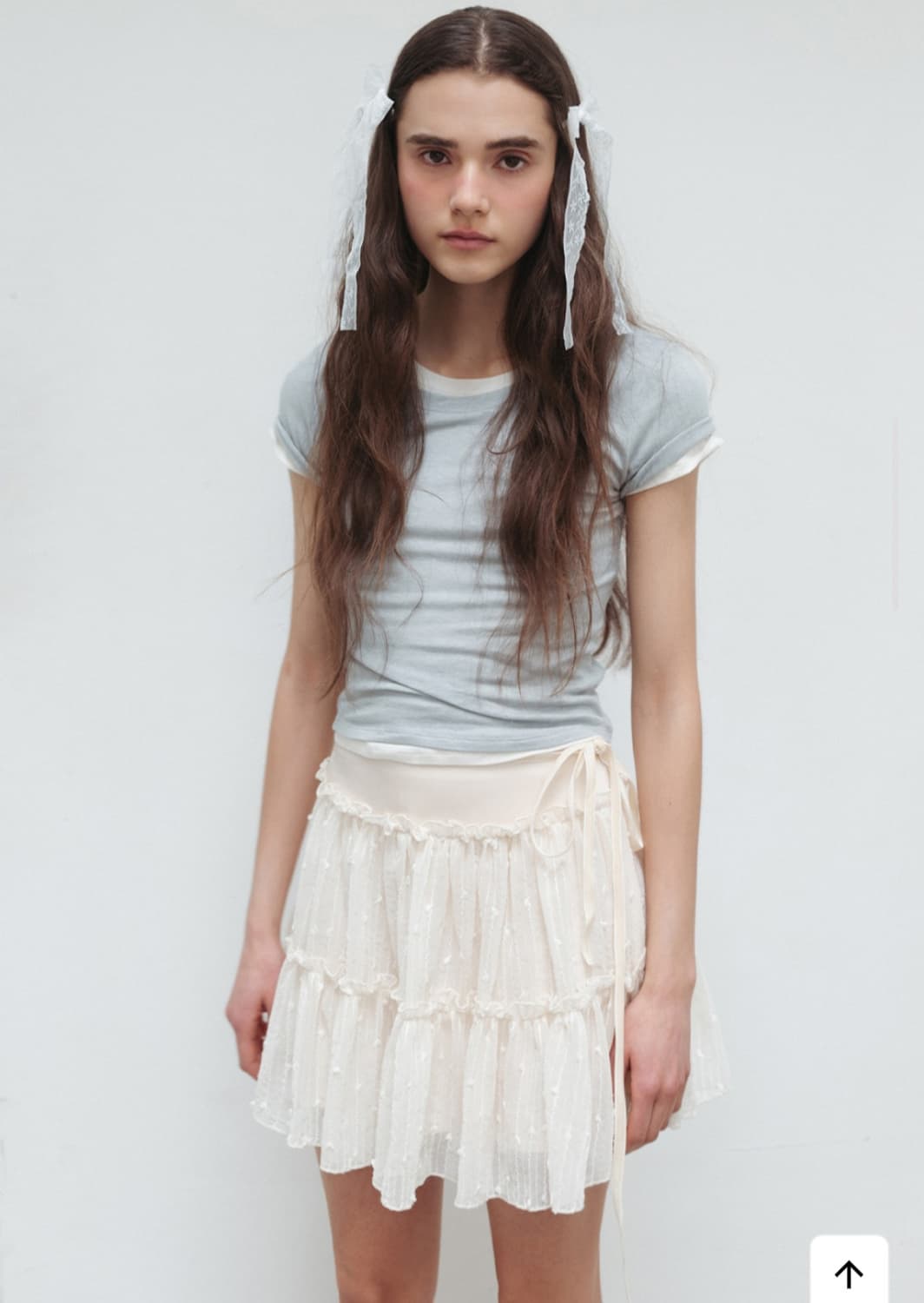 더티스 벨벳 리본 스팽글 스커트 상품이미지1