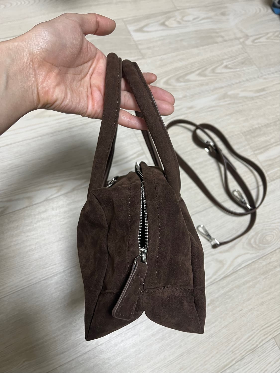 자라 스웨이드 미니 볼링백 상품이미지4