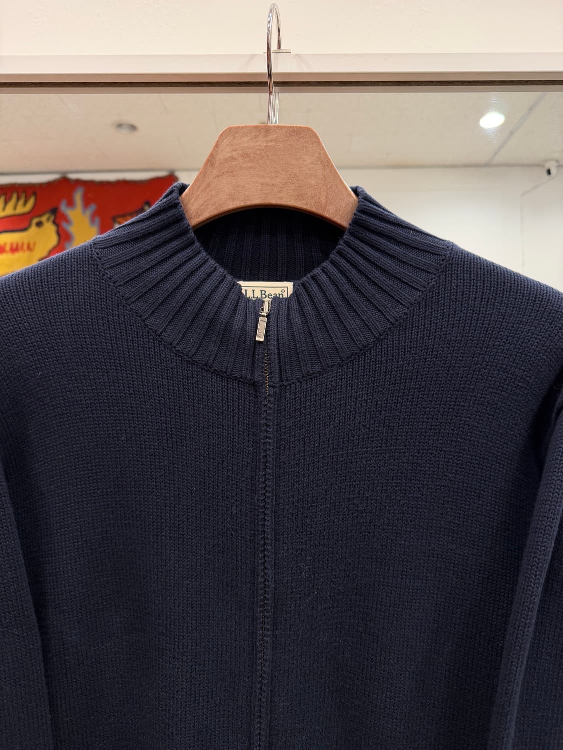 00s L.L.Bean 엘엘빈 코튼 니트 집업 (black) 상품이미지3