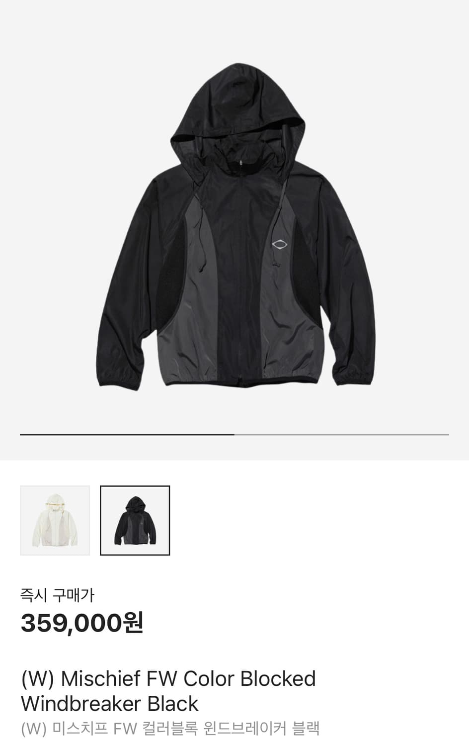 미스치프 컬러블록 윈드브레이커 블랙 상품이미지1