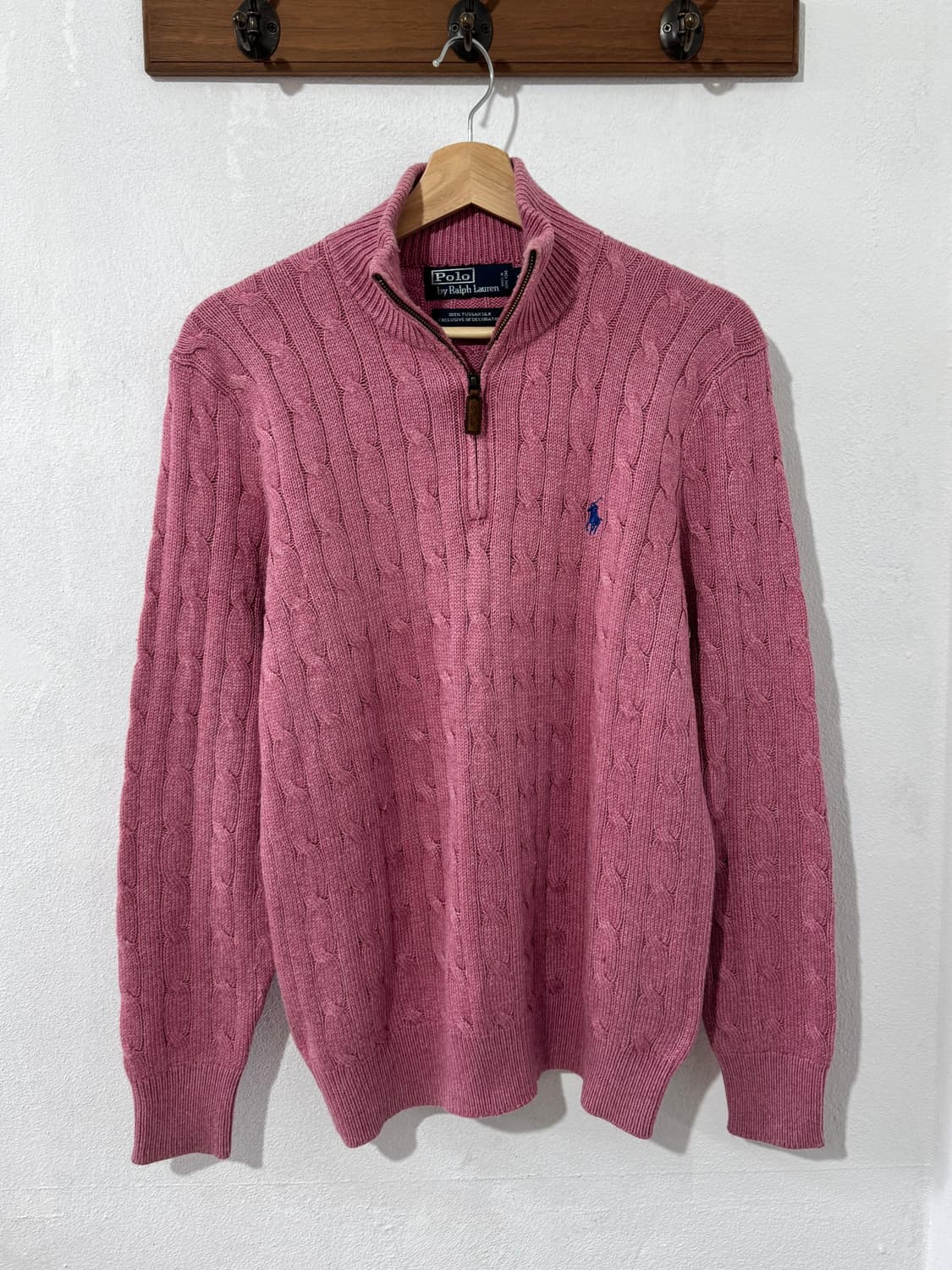 폴로 케이블 실크 반집업 상품이미지2