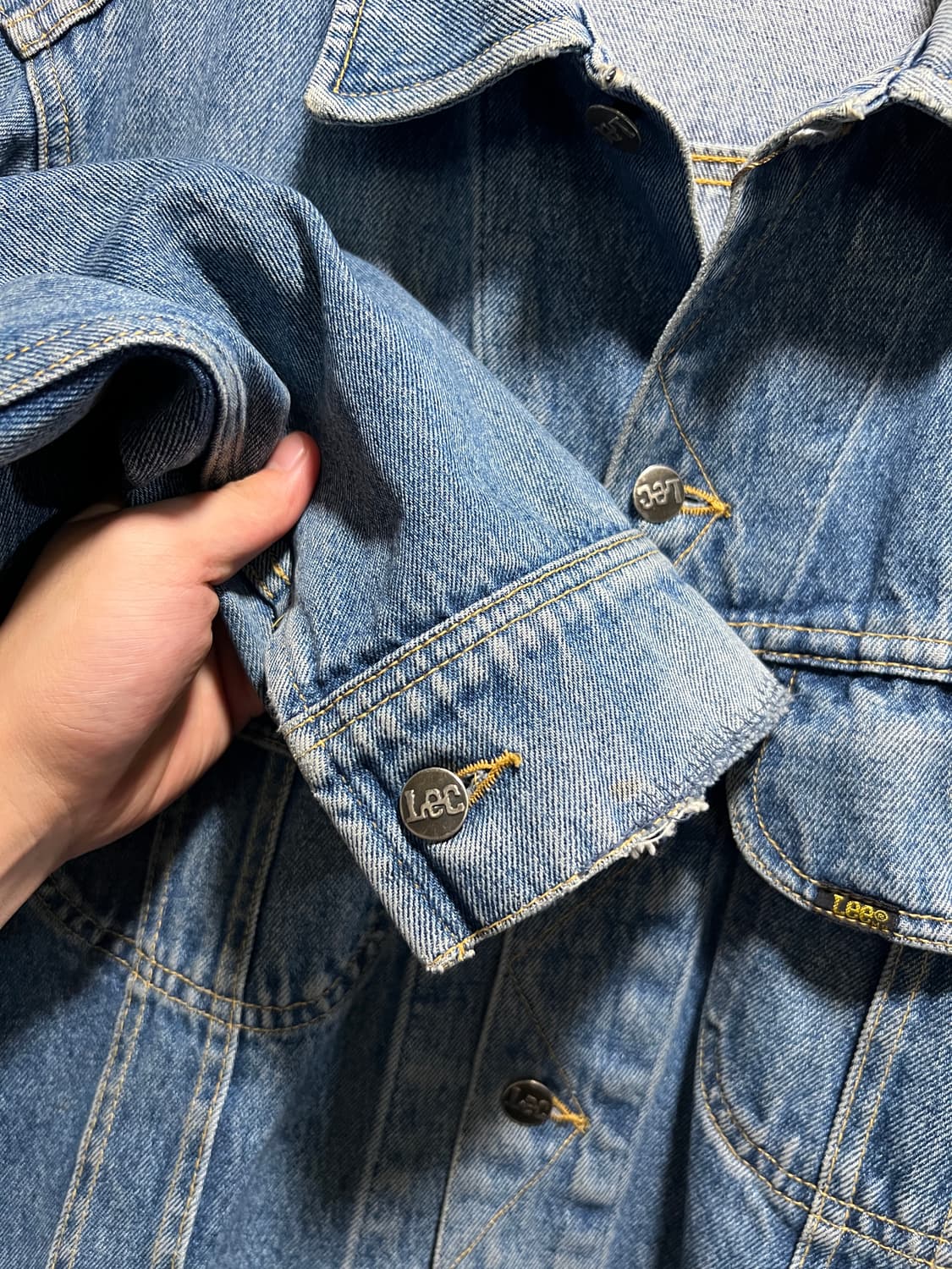[M]90's Lee 빈티지 워싱 데님 트러커 자켓 상품이미지4