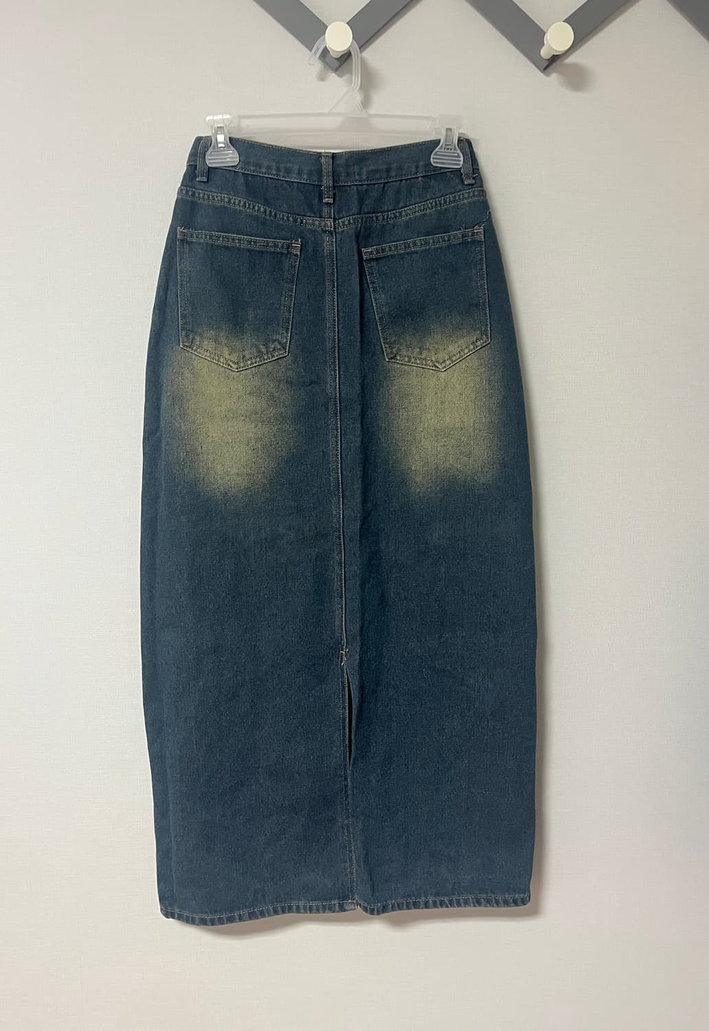 칙스 빈티지 워싱 데님 롱스커트 중청 상품이미지6